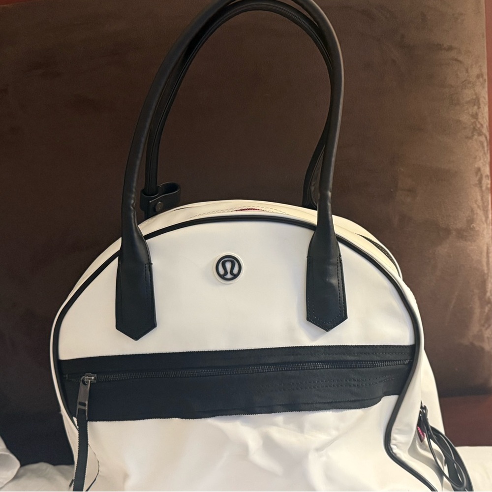 Lululemon Athletica White and Black Tote Bag